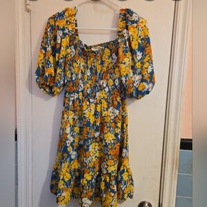 Jessica Simpson Floral Puff Sleeve Dress Size Xsmall
